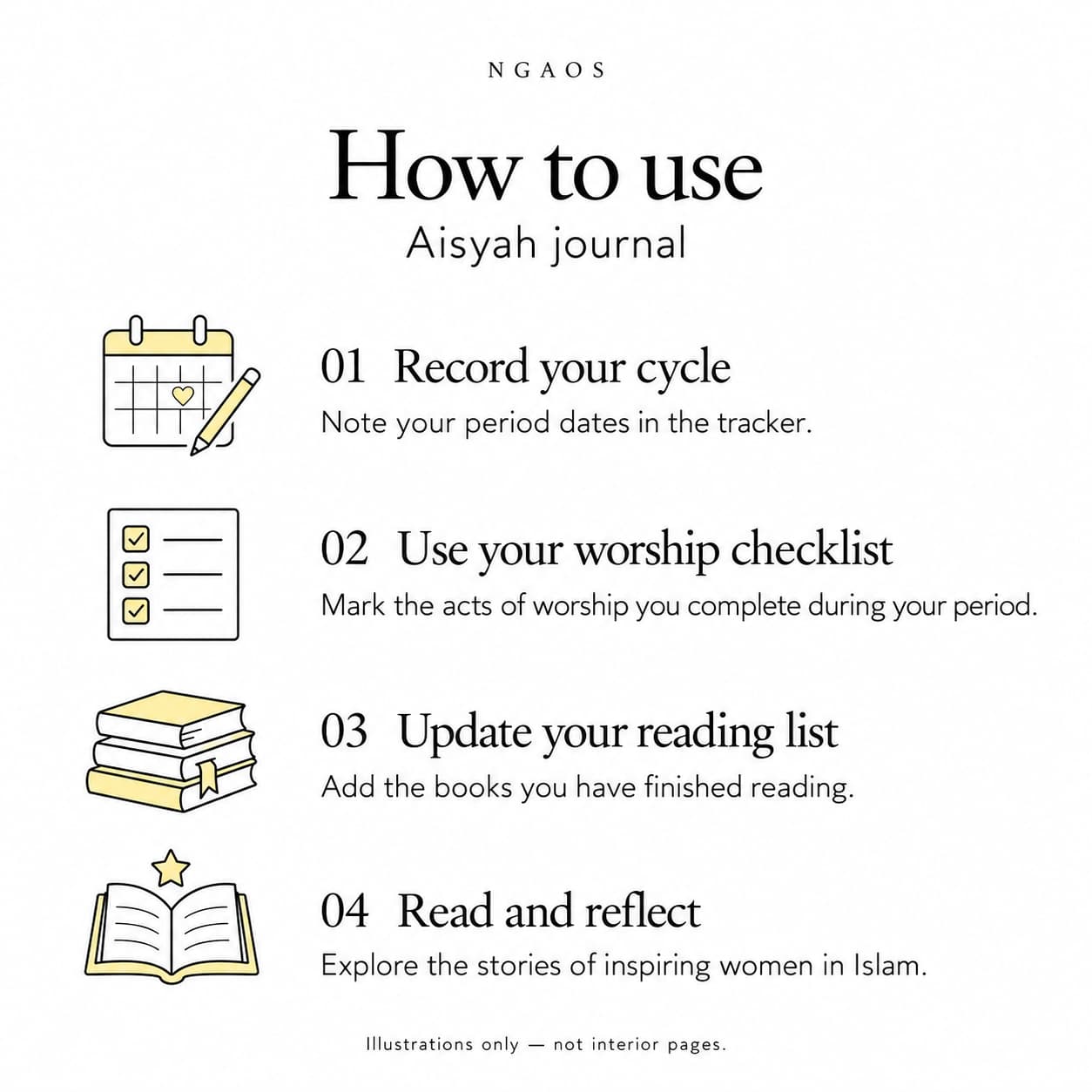 Aisyah Journal - Jurnal Muslimah & Period Tracker - Gambar 4